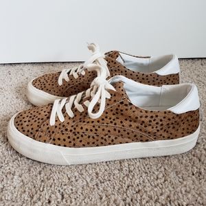 Madewell Animal Print Calf Hair Sneakers Size 7.5